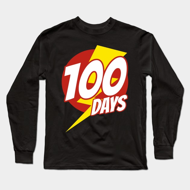 100 Days of School Superhero Edition Long Sleeve T-Shirt by isstgeschichte